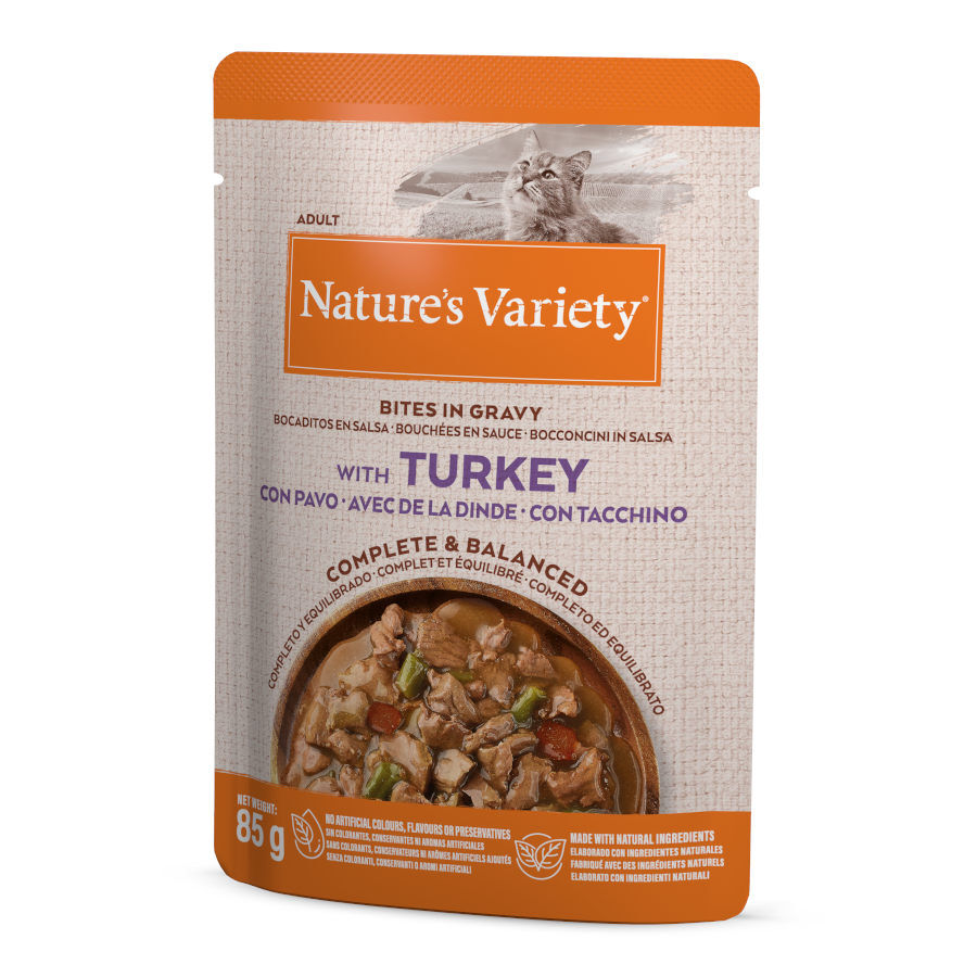 85 g Nature's Variety Bocaditos de Pavo Sobre en Salsa para gatos, , large Imagen numero 1